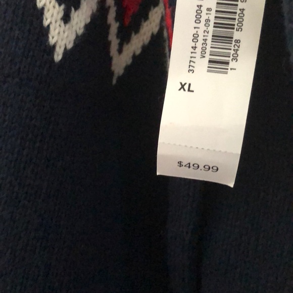 Old Navy Men's Blue Fair Isle Crew-neck Sweater - Picture 6 of 7